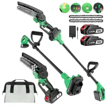 20V Cordless Pole Saw: 2-in-1 Long Pole & Cordless Mini Chainsaw
