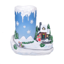 Table Fountain Candle Village Hut