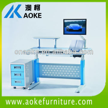 Height adjustable study desk with cross bar