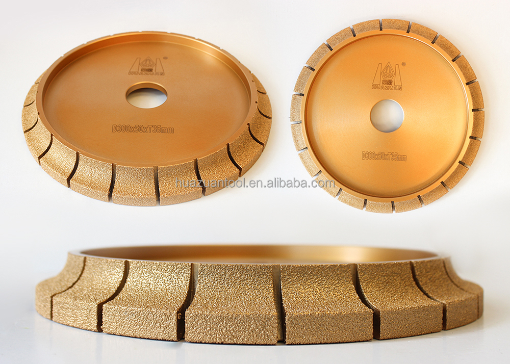 Huazuan vacuum brazed 3cm diamond stone profile wheel for marble profiling