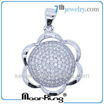 silver sunflower pendant solid silver pendants big silver pendant