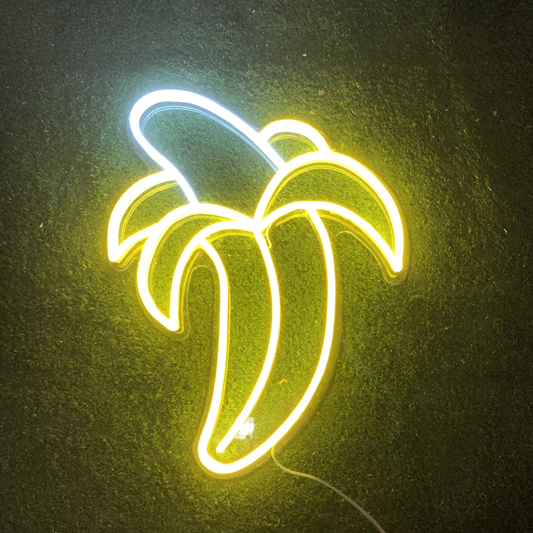 Wholesale RGB banana neon signs custom led neon logo sign for room decorative