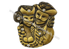 Personalized Die Cast, Die Struck, Stamped Zinc Alloy 3d Lapel Pin, Rhinestone