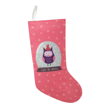 Christmas printed owl pattern stocking