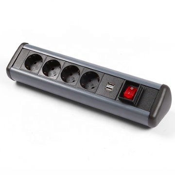 EU 4 Outlet Clip on Table Electrical Socket