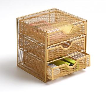 Mesh Metal Wire Desk Organizer with Drawer