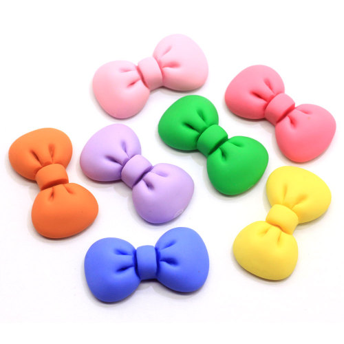 Kawaii dibujos animados Kawaii resina Bowknot artesanía cabujones Artificial espalda plana resina pajarita encantos manualidades accesorio DIY