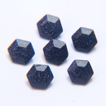 Blue Sandstone Hexagonal Shape Loose Blue Sandstone Gems