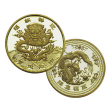 Custom 2024 Lucky Chinese Style Dragon Feng Shui Metal Gold Plated Coin: Enhancing Energy and Prosperity