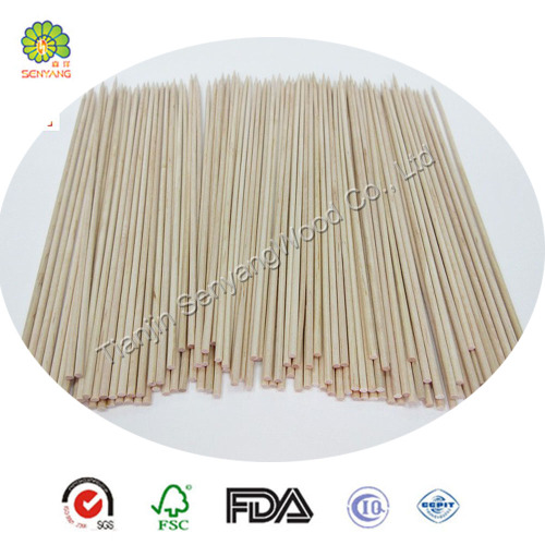 245mm disposable food grade birch wooden skewer