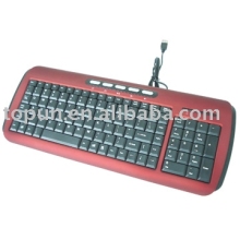 Keyboard TP-VK930 in red rubber painting ,multimedia ,slim keyboard