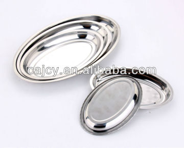 Stainless Steel Oval Food Tray