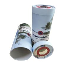 Tube paper box with window on the top