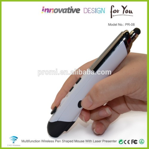 High Quality Hand Writing Pen Shaped Wireless Mouse with Laser Presenter