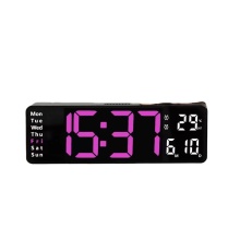 Multi-functional LED Clock - Brightness Adjustable Digital Wall Clock for Home Decor