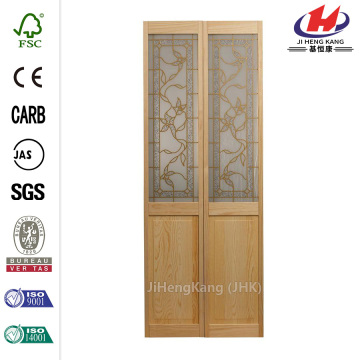 Wood Glass Walls Interior Folding Double Door