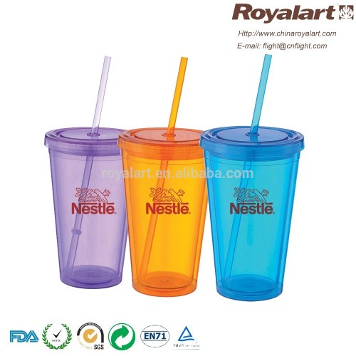 16oz plastic cup with lid and straw, straw cup