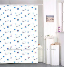 polyester fabric grey and blue shower curtain
