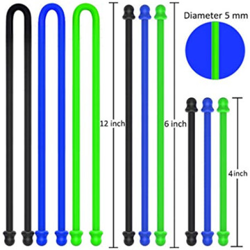 Custom Silicone Cable Tie Reusable Rubber Twist Tie