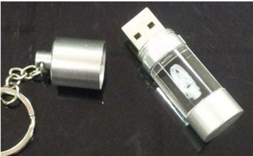 Crystal USB 2.0 Flash Drive Customized Logo USB Flash Drive with Keyring