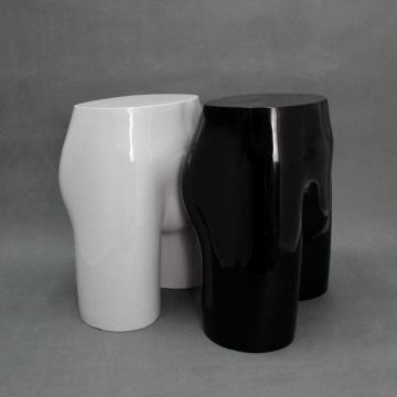 white and black torso form