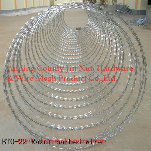 Airport Razor Barbed Wire Price With Galvanized + PVC Coated Surface