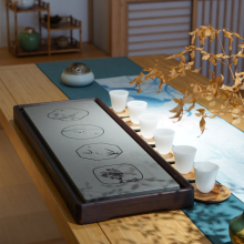 Ink Plum Bamboo Tea Plate