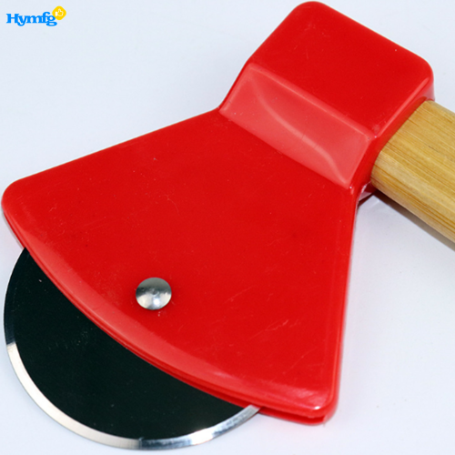 Bamboo Handle Axe Shaped Pizza Cutter Wheel