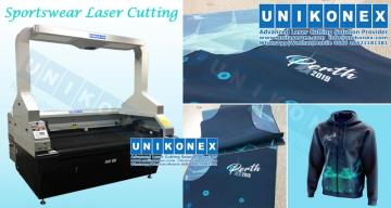 Dye sublimation printed sportswear laser cutting