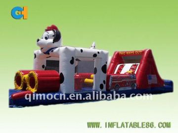 Dotted dog inflatable obstacle course