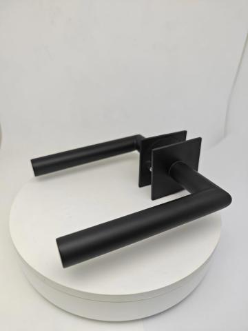 Black Powder Coating Square Rose Magnet System Lever Handle