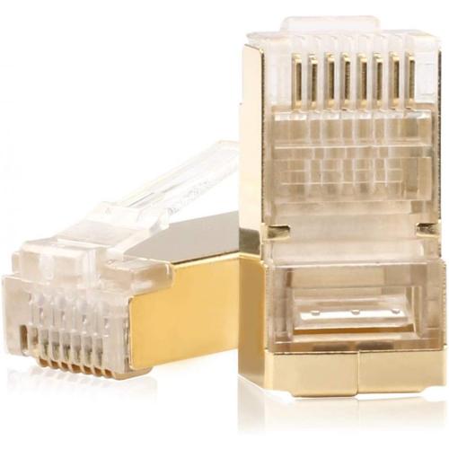 RJ45 Connectors Golden Nickel Plated For Shielded Cable