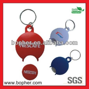 hot sale plastic euro coin holder keychain