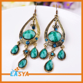 La mode Antique Bronze boucles d'oreilles larme de cristal