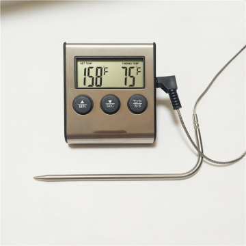 Digital Thermometer with Cook Alarm Stainless Steel