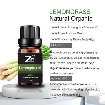 Aceite de aromaterapia Aceite esencial de hierba de limón para la piel