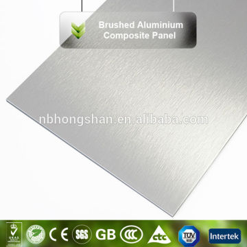Silver/ Gold Brushed Aluminium composite Panel, Good Quality Brush finish aluminum composite panel