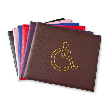 Custom Pu Leather Disability Parking Permit Protector Cover - Britain
