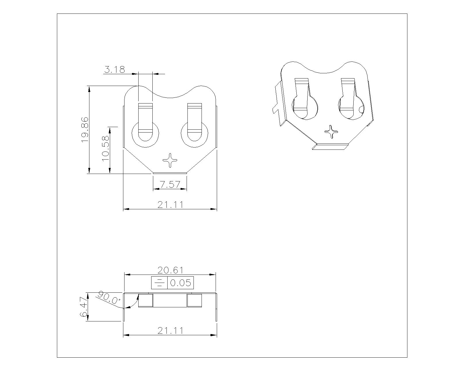 BS-S-SI-R-3003B Battery Contacts FOR 3003B，STRAIGHT LEGS