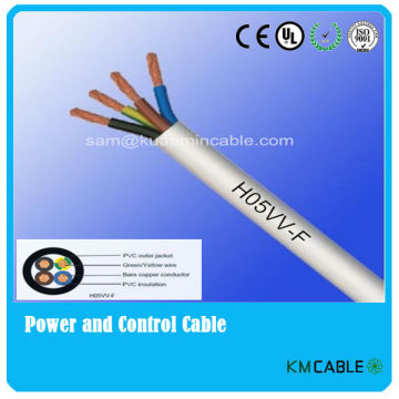 H05VV-F pvc insulated power cord cable