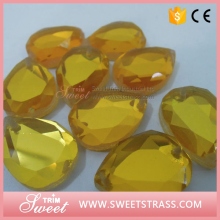 citrine flat back teardrop decorative glass diamonds on sale