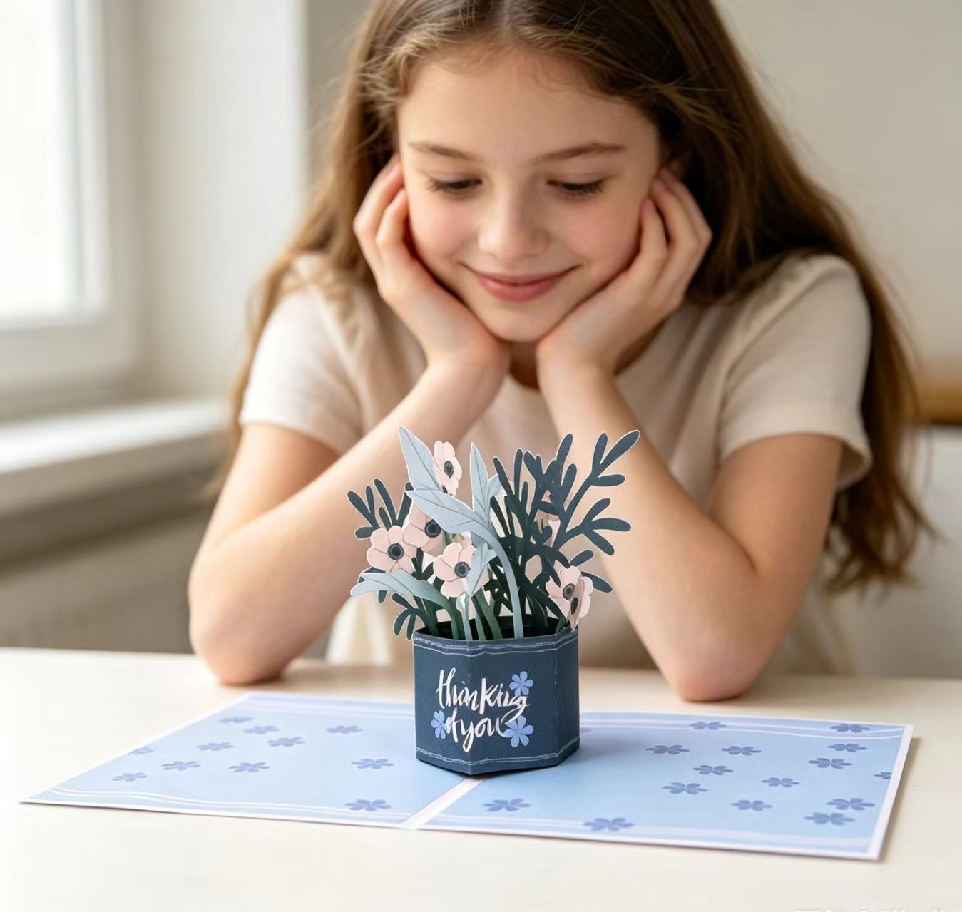 3D wyskakująca karta z pozdrowieniami z podziękowaniami 3d pop up thanks greeting card