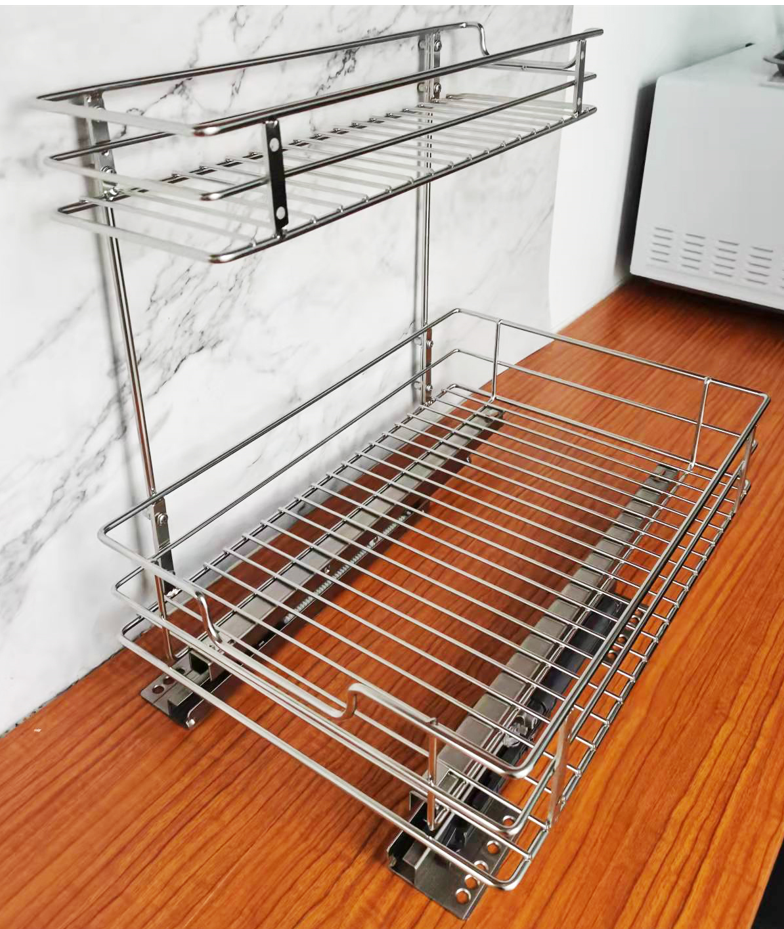 Organizzatore del cabinet a 2 livelli sotto lavello.