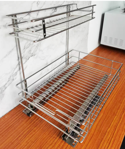 Di bawah wastafel dapur menarik organizer lemari penyimpanan