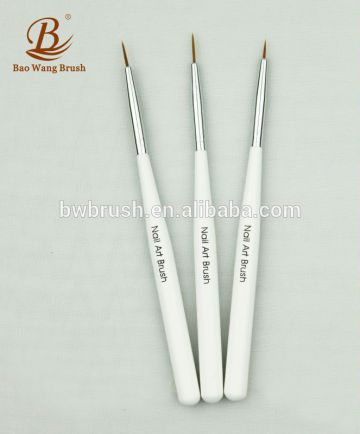 2014 new nail art brush set-wood handle nylon hair 3pcs nail brush set detail brush set