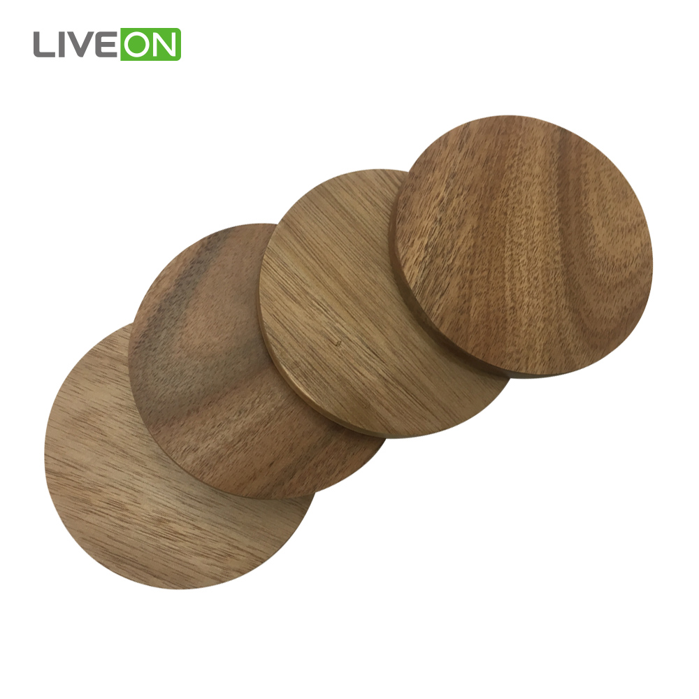 4 pcs Acacia Wood Coaster