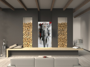 Elephant Wall Art Wildlife African Oil Painting