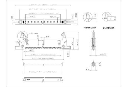 LHDI01 2.54mm Ejector Header IDC Type With Mounting Ears