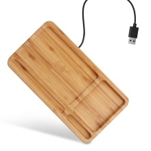 Hot Selling Bamboo Storage with Wireless Charger - Brand Customization