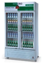 Double door Upright wine beverage coolers Economic vertical double door refrigerated display cabinets Static cooling
